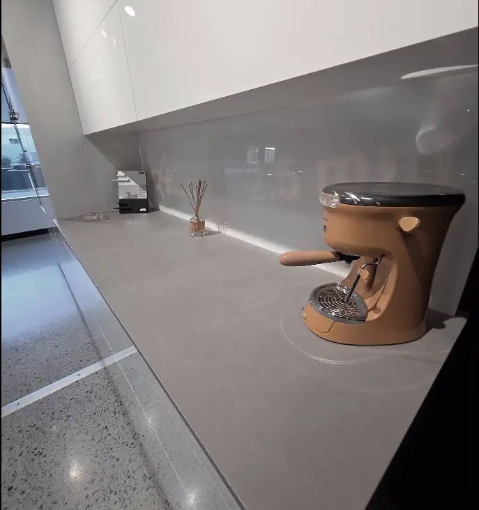 Kitchenette countertop with espresso machine